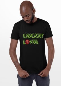 Cricket Lover - Black - Printed - Sports cool Men's T-shirt