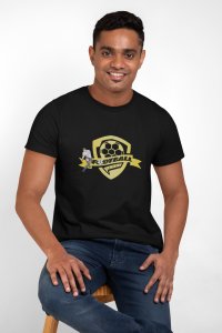 Football(BG Shield) - Black - Printed - Sports cool Men's T-shirt