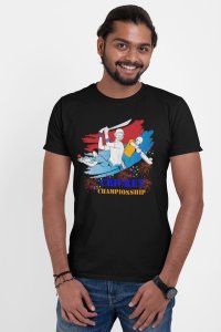 Cricket Championship - Black - Printed - Sports cool Men's T-shirt