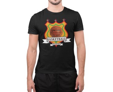 Basketball Champion - Black - Printed - Sports cool Men's T-shirt