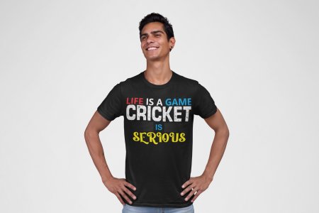 Cricket is serious - Black - Printed - Sports cool Men's T-shirt