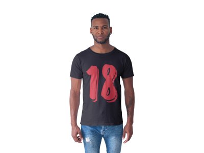 18 - Number - Black - Printed - Sports cool Men's T-shirt
