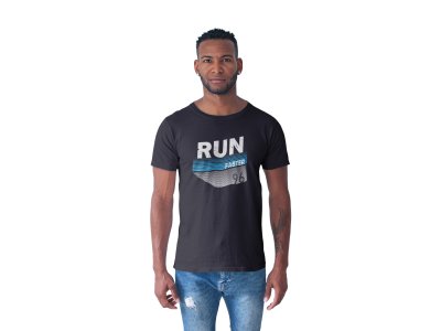 Run Faster 96 - Black - Printed - Sports cool Men's T-shirt