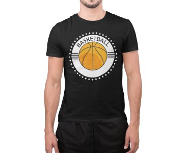 Basketball - Ball - Black - Printed - Sports cool Men's T-shirt