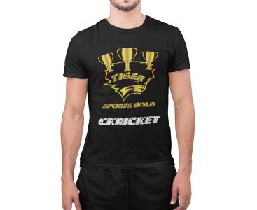 Sports Gold Cricket -Black - Printed - Sports cool Men's T-shirt