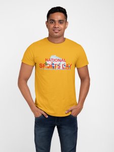 National Sports day - Yellow - Printed - Sports cool Men's T-shirt