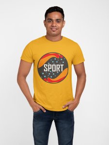 Sports - illustrative round - Yellow - Printed - Sports cool Men's T-shirt