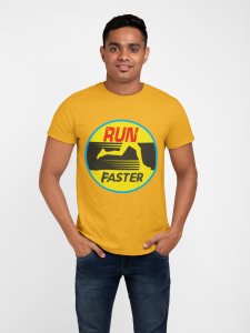 Run Faster - Yellow - Yellow - Printed - Sports cool Men's T-shirt