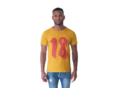 18 - Number - Yellow - Printed - Sports cool Men's T-shirt