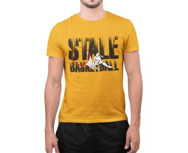 Stale basketball - Yellow - Printed - Sports cool Men's T-shirt