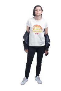 Halloween time semi circle - Printed Tees for Women's -designed for Halloween