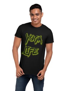 Yoga Life - Black - Comfortable Yoga T-shirts for Yoga Printed Men's T-shirts (Small, Black)