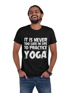 Practice Yoga - Black - Comfortable Yoga T-shirts for Yoga Printed Men's T-shirts (Small, White)