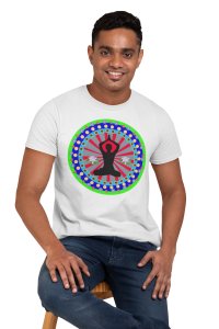 Yoga energu chakra Meditation - White - Comfortable Yoga T-shirts for Yoga Printed Men's T-shirts (Small, White)