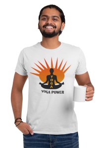 Yoga power - White - Comfortable Yoga T-shirts for Yoga Printed Men's T-shirts White