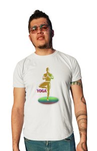 Yoga Vrikshasana - White - Comfortable Yoga T-shirts for Yoga Printed Men's T-shirts White