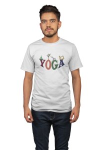 Yoga funky text - White - Comfortable Yoga T-shirts for Yoga Printed Men's T-shirts White