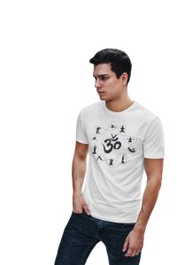 Om - White - Comfortable Yoga T-shirts for Yoga Printed Men's T-shirts White