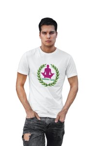 Morning Yoga text - White - Comfortable Yoga T-shirts for Yoga Printed Men's T-shirts White