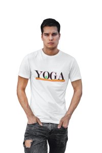 Yoga Text - White - Comfortable Yoga T-shirts for Yoga Printed Men's T-shirts White