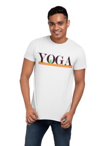 Yoga Text -White - Comfortable Yoga T-shirts for Yoga Printed Men's T-shirts White