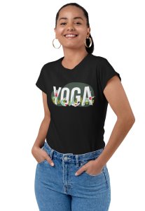 Yoga Text In White -Clothes for Yoga Lovers - Suitable For Regular Yoga Going People - Foremost Gifting Material for Your Friends