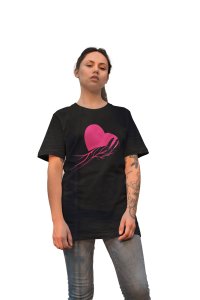 Heart in Hand BlackPrinted T-Shirts