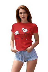 Girl Holding Love Balloons Red-Printed T-Shirts