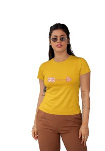 Arrow Of Love - Printed Yellow T-Shirts