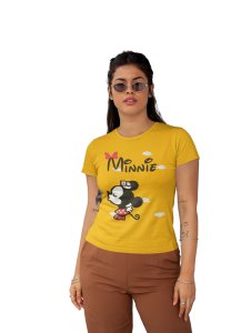 Minnie Cartoon Printed Yellow T-Shirts