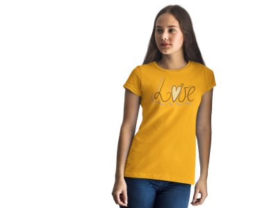 Printed Heart with Love DesignsPrinted Yellow T-Shirts