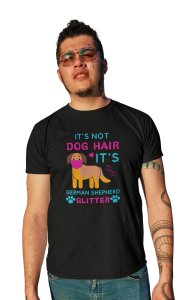 It's Not A Dog Hair - printed stylish Black cotton tshirt- tshirts for men