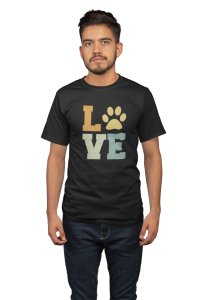 Love Colourfull Text- printed stylish Black cotton tshirt- tshirts for men