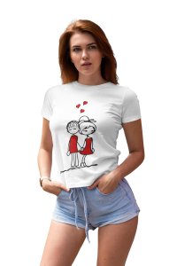 Couple Holding Hands Romantic Red-Printed T-Shirts