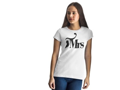 Plain Mrs. Printed Super Comfy White-Printed T-Shirts