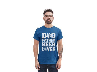 Dog father beer lover - printed stylish Black cotton tshirt- tshirts for men