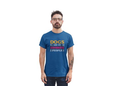 Dogs are favorite people - printed stylish Black cotton tshirt- tshirts for men