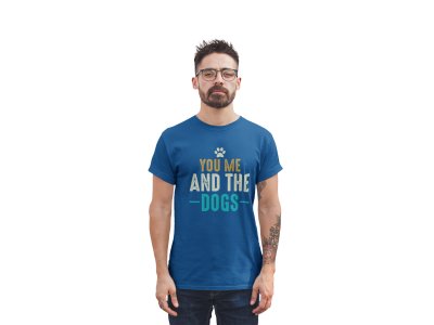 You me and the dogs - printed stylish Black cotton tshirt- tshirts for men