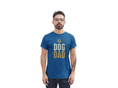 Dog dad - printed stylish Black cotton tshirt- tshirts for men
