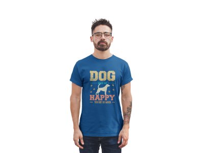 Dogs make me happy - printed stylish Black cotton tshirt- tshirts for men