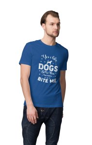 I like dogs better - printed stylish Black cotton tshirt- tshirts for men