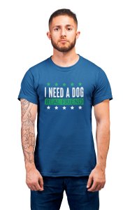 I need a dog, real friend - printed stylish Black cotton tshirt- tshirts for men