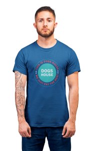 Dogs house - printed stylish Black cotton tshirt- tshirts for men