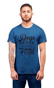Dogs Are My Favorite People - printed stylish Black cotton tshirt- tshirts for men