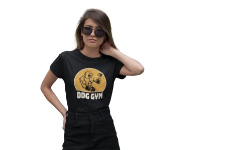 Dog gym -Black- printed cotton t-shirt - comfortable, stylish