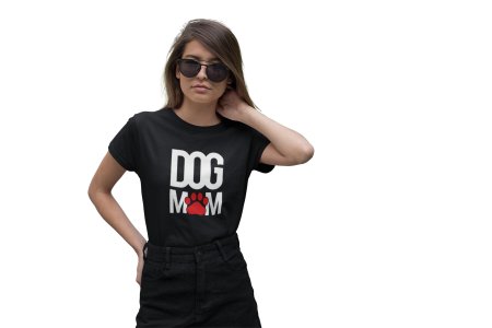 Dog mom -Black- printed cotton t-shirt - comfortable, stylish