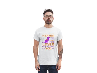 Dog lover's heaven - White - printed stylish cotton tshirt- tshirts for men