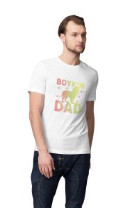 Boykin dad - printed stylish White cotton tshirt- tshirts for men