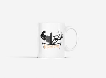 Boxing Gym - gym themed printed ceramic white coffee and tea mugs/ cups for gym lovers