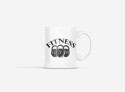 Fitness Gym, (BG 3 Black Locks) - gym themed printed ceramic white coffee and tea mugs/ cups for gym lovers